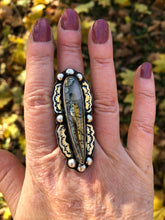 Load image into Gallery viewer, Nipomo Marcasite Sterling Silver Hand Stamped Talon Statement Ring - Hawkeye Jewelry