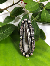 Load image into Gallery viewer, Nipomo Marcasite Sterling Silver Hand Stamped Talon Statement Ring - Hawkeye Jewelry