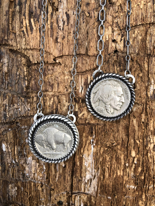 Buffalo Nickel Indian Head Necklace MADE TO ORDER - Hawkeye Jewelry