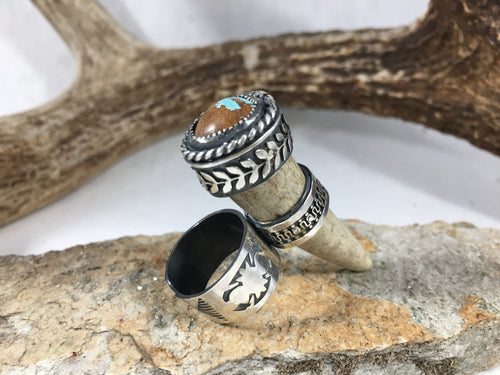 Valor Leaf Reclaimed Deer Antler Ring - Hawkeye Jewelry