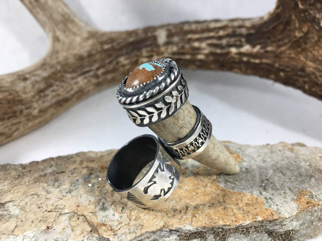 Valor Leaf Reclaimed Deer Antler Ring - Hawkeye Jewelry