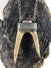 Load image into Gallery viewer, Warrior Leaf Reclaimed Deer Antler Necklace - Hawkeye Jewelry
