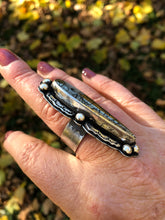 Load image into Gallery viewer, Nipomo Marcasite Sterling Silver Hand Stamped Talon Statement Ring - Hawkeye Jewelry
