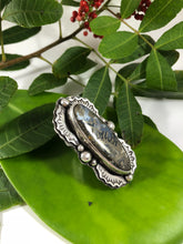 Load image into Gallery viewer, Nipomo Marcasite Oval Sterling Silver Hand Stamped Statement Ring - Hawkeye Jewelry
