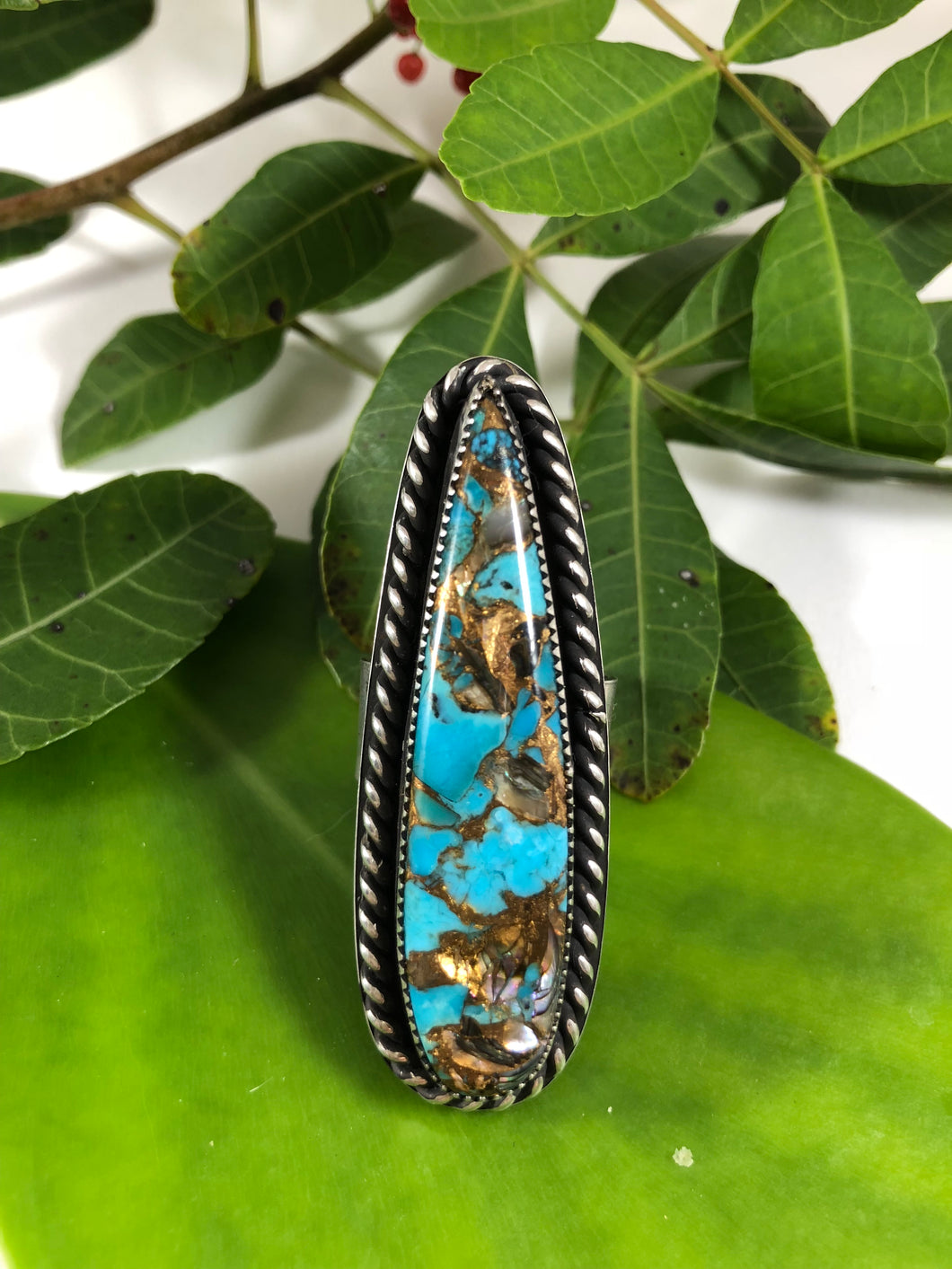 Mohave Blue Turquoise Sterling Silver Talon Ring - Hawkeye Jewelry