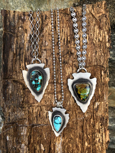 Blue Royston Turquoise Arrowhead Necklace - Hawkeye Jewelry