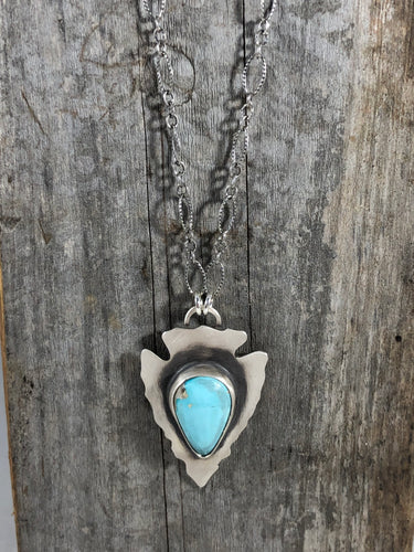 Light Blue Royston Turquoise Arrowhead Necklace - Hawkeye Jewelry