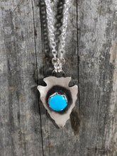 Load image into Gallery viewer, Small Blue Royston Turquoise Arrowhead Necklace - Hawkeye Jewelry
