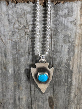 Load image into Gallery viewer, Small Blue Royston Turquoise Arrowhead Necklace - Hawkeye Jewelry
