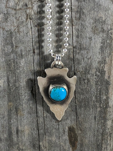 Small Blue Royston Turquoise Arrowhead Necklace - Hawkeye Jewelry