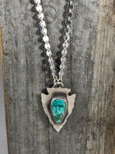 Load image into Gallery viewer, Green Royston Turquoise Arrowhead Necklace - Hawkeye Jewelry
