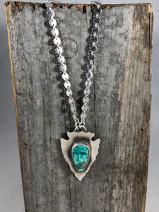Green Royston Turquoise Arrowhead Necklace - Hawkeye Jewelry
