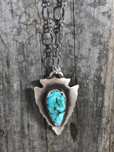 Load image into Gallery viewer, Blue Royston Turquoise Arrowhead Necklace - Hawkeye Jewelry
