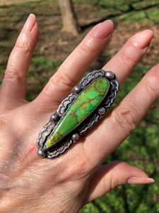 Dark green turquoise discount ring