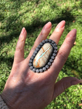 Load image into Gallery viewer, Green Royston Ribbon Turquoise Sterling Silver Statement Ring - Hawkeye Jewelry
