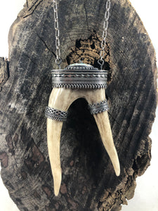 Warrior Diamond Reclaimed Deer Antler Necklace - Hawkeye Jewelry
