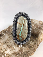 Load image into Gallery viewer, Green Royston Ribbon Turquoise Sterling Silver Statement Ring - Hawkeye Jewelry
