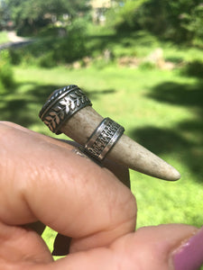 Valor Leaf Reclaimed Deer Antler Ring - Hawkeye Jewelry