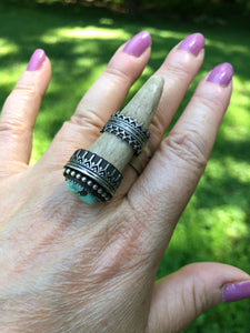 Valor Crown Reclaimed Deer Antler Ring - Hawkeye Jewelry
