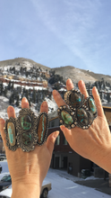 Load image into Gallery viewer, Double Carico Blue Turquoise Sterling Silver Statement Ring - Hawkeye Jewelry
